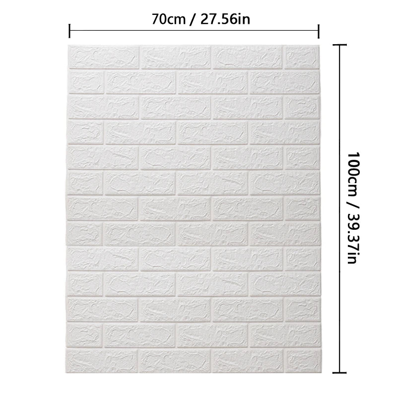 Pvc Brick Pattern Self-adhesive Wallpaper DIY Room Decor 1-10pcs 70cmX1m Waterproof Wall Stickers 3D Modern Home Decoration