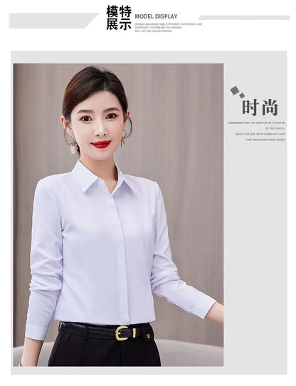 White Shirt Long-sleeved Slim Shirt Korean Style Professional Work Clothes Work Clothes.