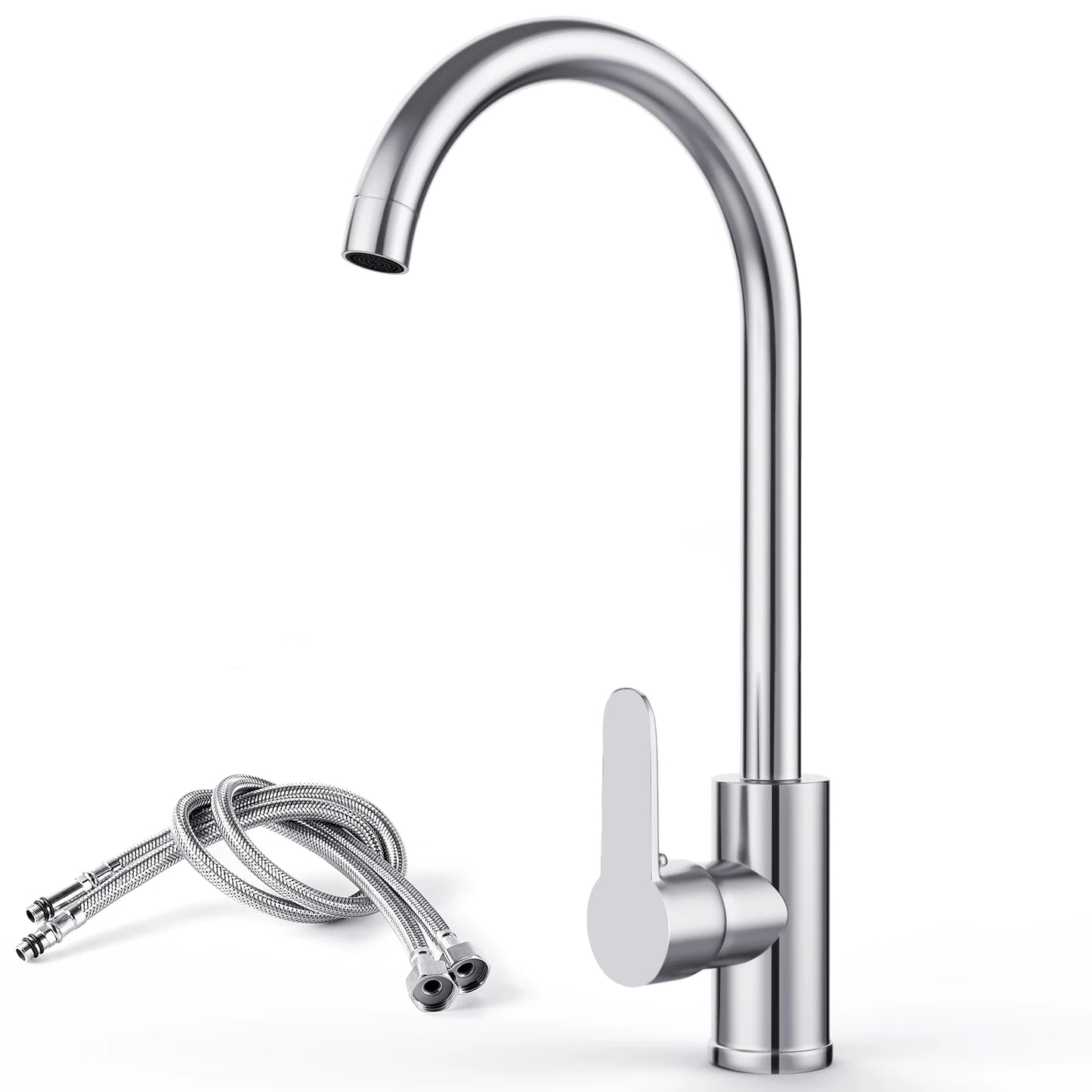 G3/8 Kitchen Faucet Hot and Cold Mixed Bathroom Faucet Single Handle Swivel Water Tap Deck Mounted Basin Faucet