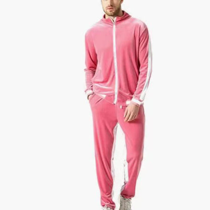 Spring Autumn Men's Velvet Set Sport Two Piece Suit Male Plus Velour Hoodies Pants Sweatshirt Sportswear Tracksuit For Men 5XL.