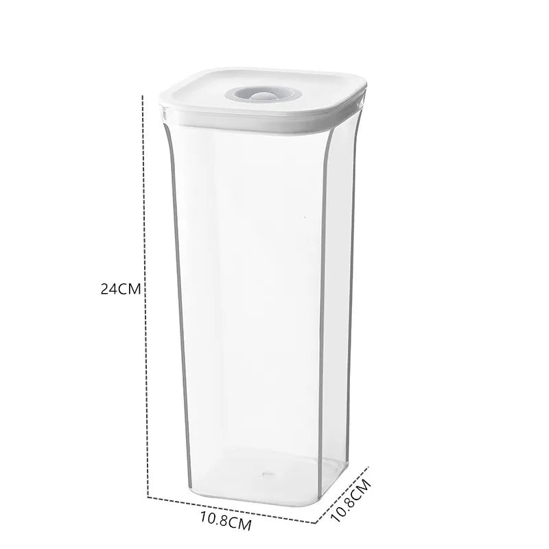 Square Hermetic Spices Candy Jars Kitchen Clear Food Storage Container Plastic Cereals Organizer Boxes Refrigerator Organizer.