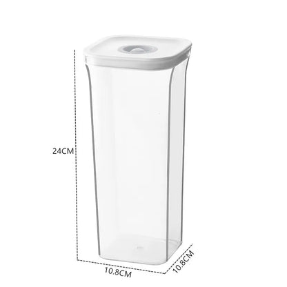 Square Hermetic Spices Candy Jars Kitchen Clear Food Storage Container Plastic Cereals Organizer Boxes Refrigerator Organizer.