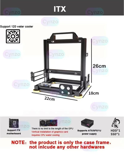 ITX MATX ATX Gamer Cabinet,MOD Desktop PC Case Open Frame Rack,Water Cooler Computer Gaming Chassis Vertical Personality DIY.