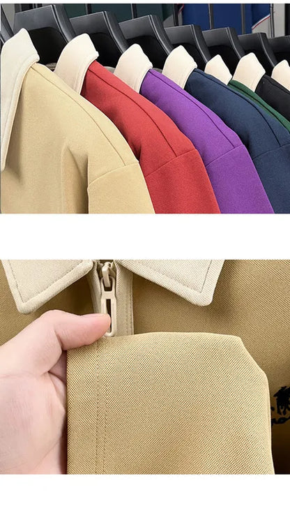 Luxury brand short sleeve polo shirt men's fashion Pony embroidered summer trendy breathable casual color blocked lapel T-shirt