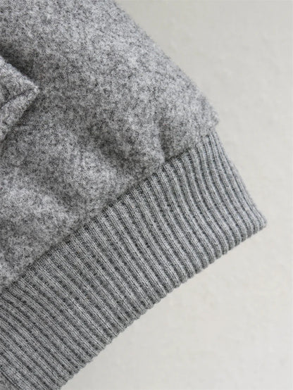 MUJER 2025, Damenjacke, abgeschnittene Bomberjacken für Damen, beige, schwarz, Tweed-Jacke, Damenmode, langärmelig, neu in kurzen Mänteln.