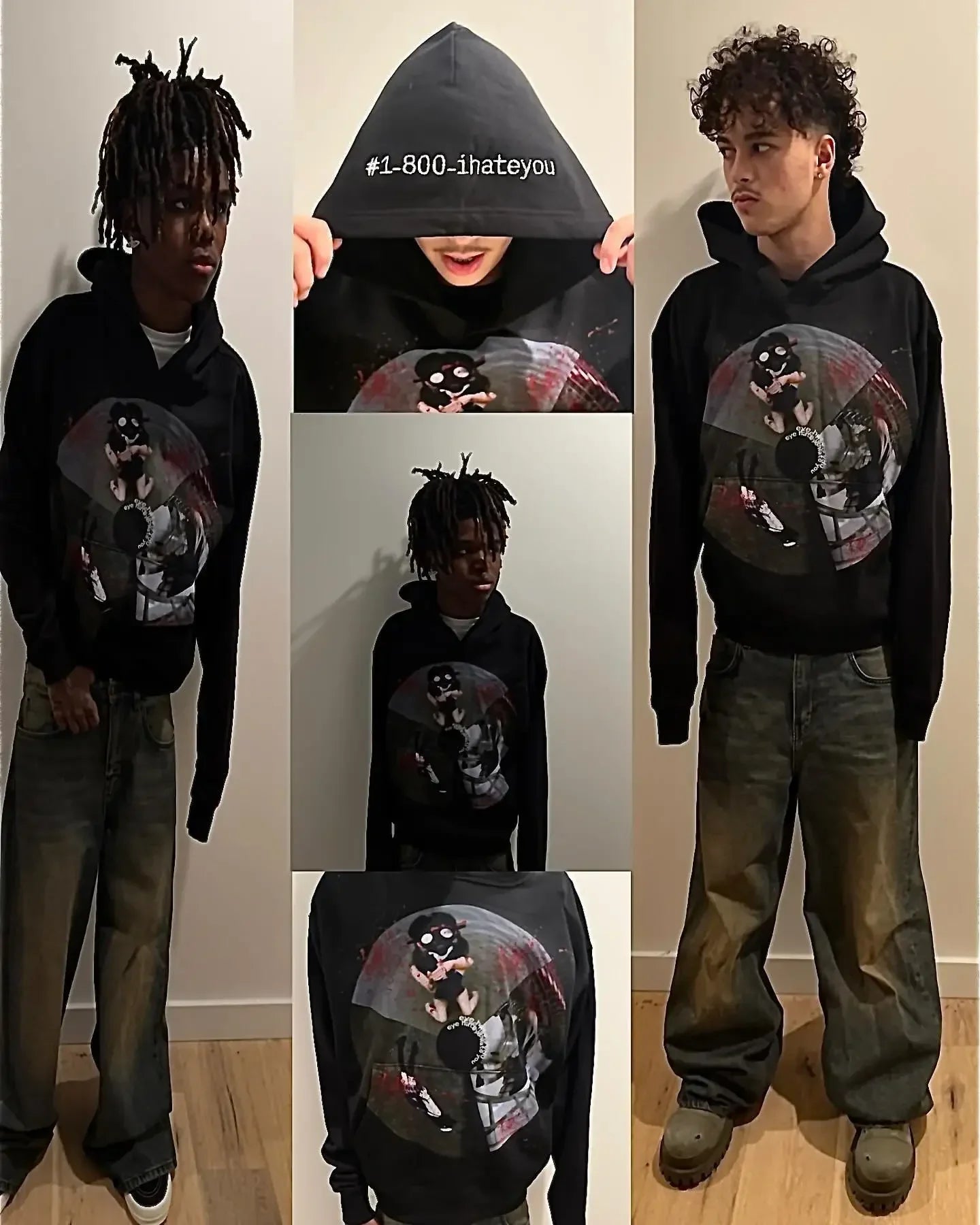 Y2k Hip-Hop Fashion Letter Printing Hoodie Women Casual Streetwear Sweatshirt Top Gothic Oversized Hoodie Men's Clothing