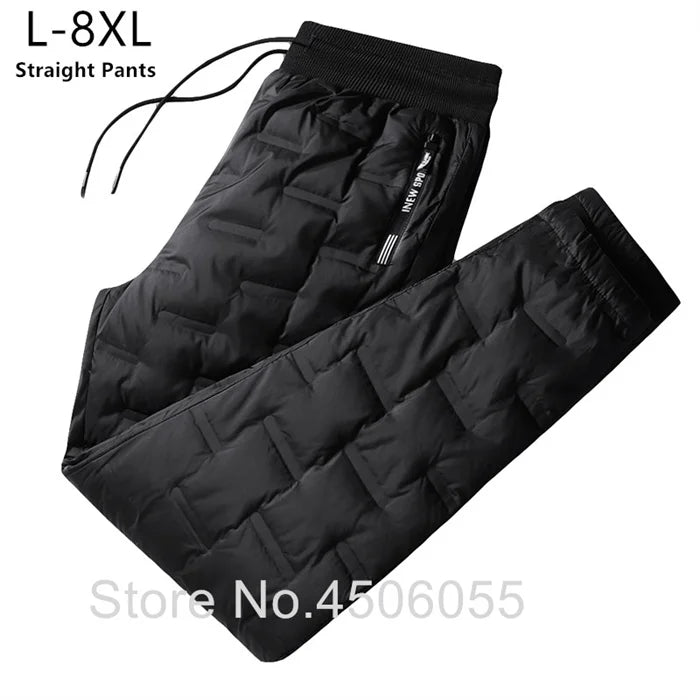 Winter Duck Down Pants Men Outdoor 8XL 7XL 6XL Plus Size Warm Padded Thicken Waterproof Thermal Trousers Windproof Male Jogger.