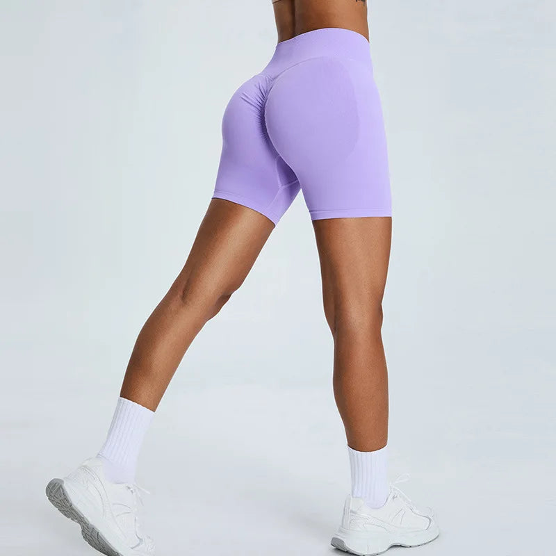 Seamless Workout Shorts Women High Waisted Hip Lifting Yoga Shorts for Women Quick Drying and Breathable Stretchy Cycling Shorts.
