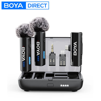 BOYA BOYALINK 2 Wireless Lavalier Microphone for iPhone Android DSLR Cameras Smartphone Gaming Youtube Video Recording Streaming.