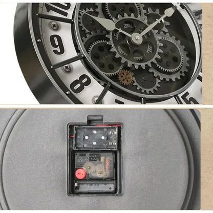 45 cm Luxus Kreative Wanduhr Vintage 3D Getriebe Rotierenden Design Kunst Wanduhr Hause Große Index Stille Schlafzimmer Dekoration uhr