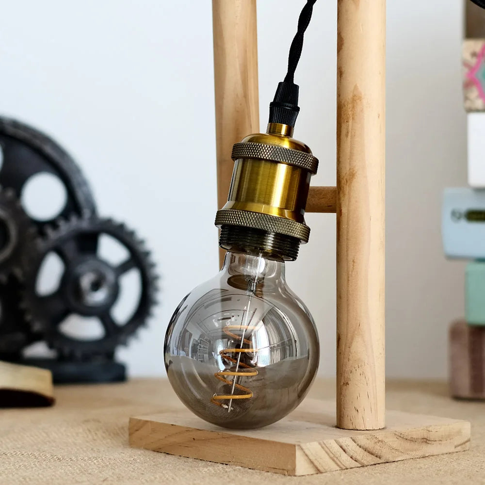 TIANFAN Led Bulbs Vintage Light Bulb ST64 G80 G95 Long Tube Edison Bulb 4W Dimmable 220/240V E27 Smoke Glass 2700K Warm White