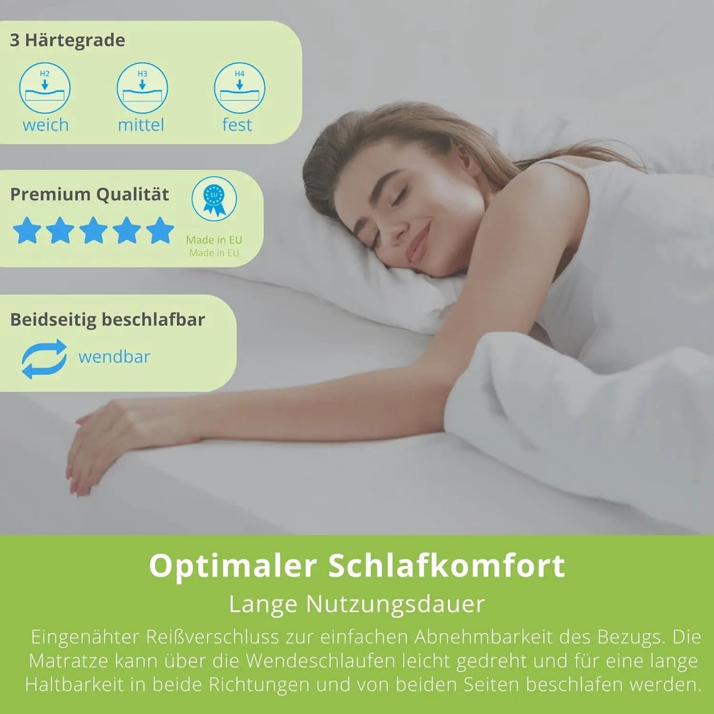 Federkernmatratze 80x200 cm, Orthopedische Matratze Hardness H2, ergonomische 7 Zonen Taschenfederkernmatratze, Matratze 80 x 2