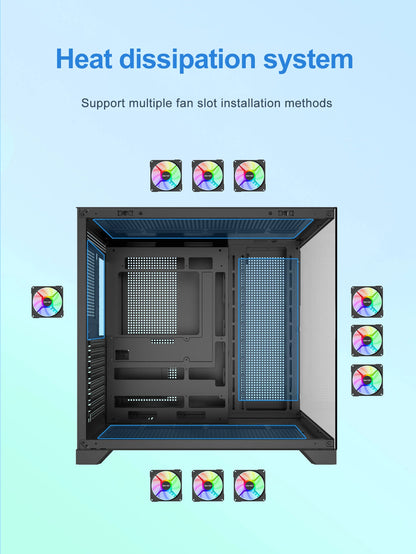 Power Train Dream PRO Seaview Room Chassis ATX Desktop MATX Glass Side Transparent 360 Water Cooled Game Console Computer Case.