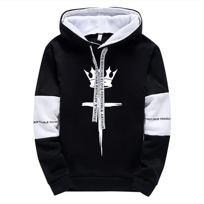 Cross Crown Print Sweatshirts Sweatpants High Quality Street Fashion Tracksuit 2025 Fall/winter Men's Sportswear 2pcs Set.