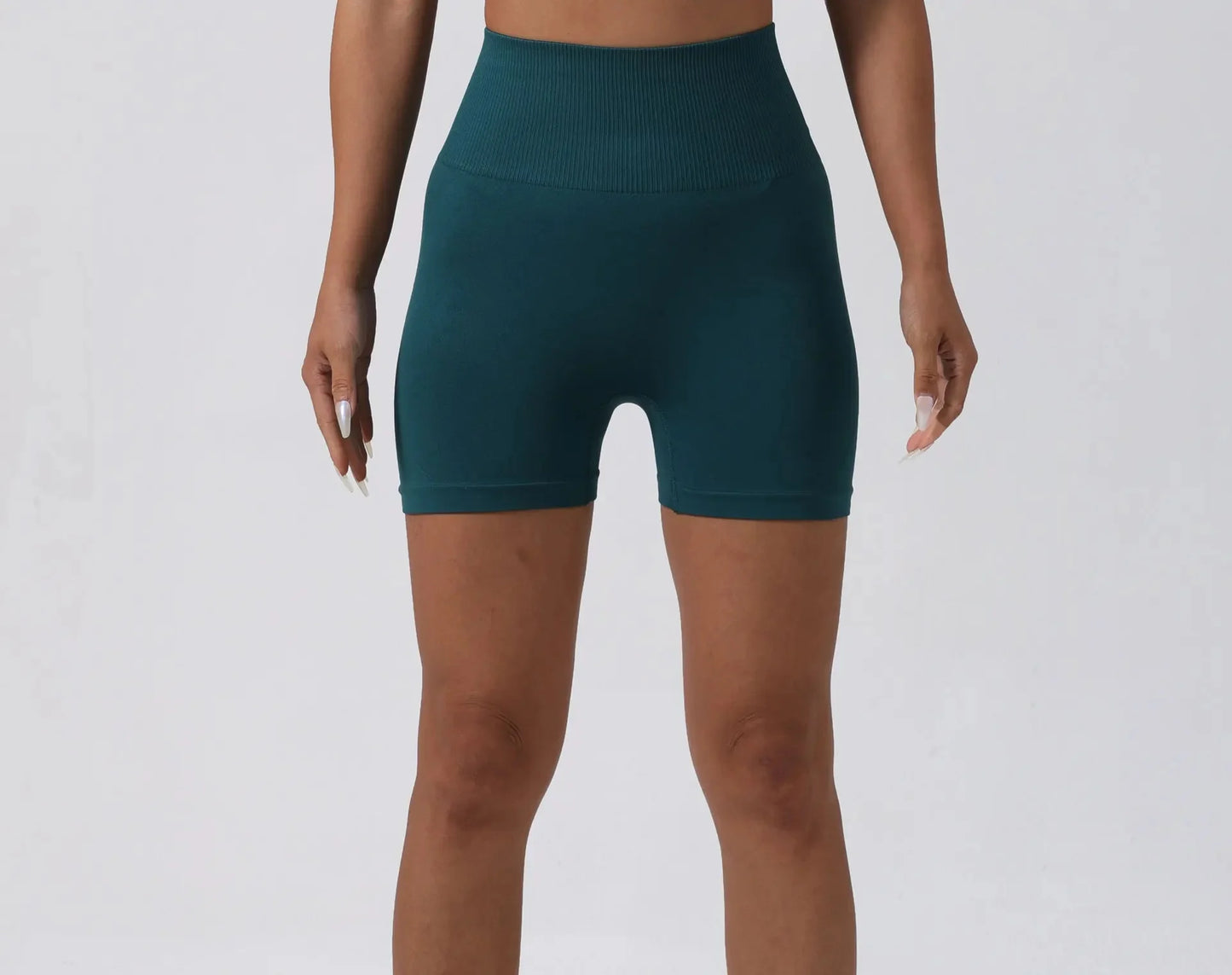 High Waist Nylon Seamless Knitted Yoga Wear Fitness Sportswear Quick Dry Breathable Butt Lifting Slimming Exercise Set.