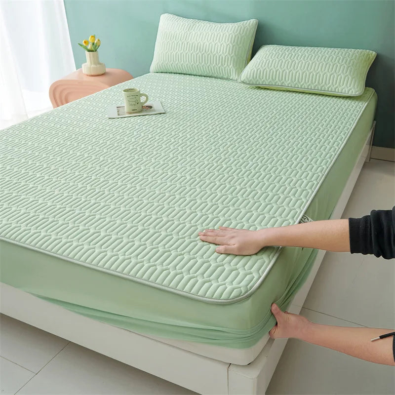Cartoon Cute Pattern Cooling Fitted Sheet Single Natural latex fabric Soft cushion for Bedding Slow rebound Non-Slip Mattress