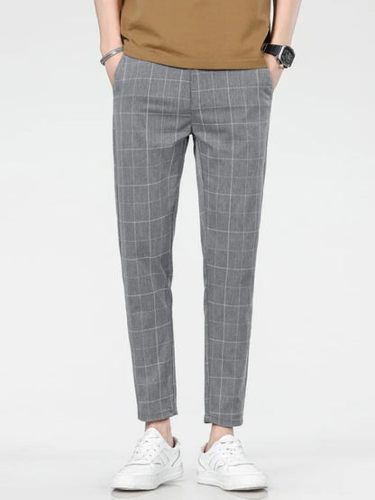 Neue karierte Mode Europa und die Vereinigten Staaten Stil Herrenhosen Business Casual Travel Slim Hosen bequem und vielseitig