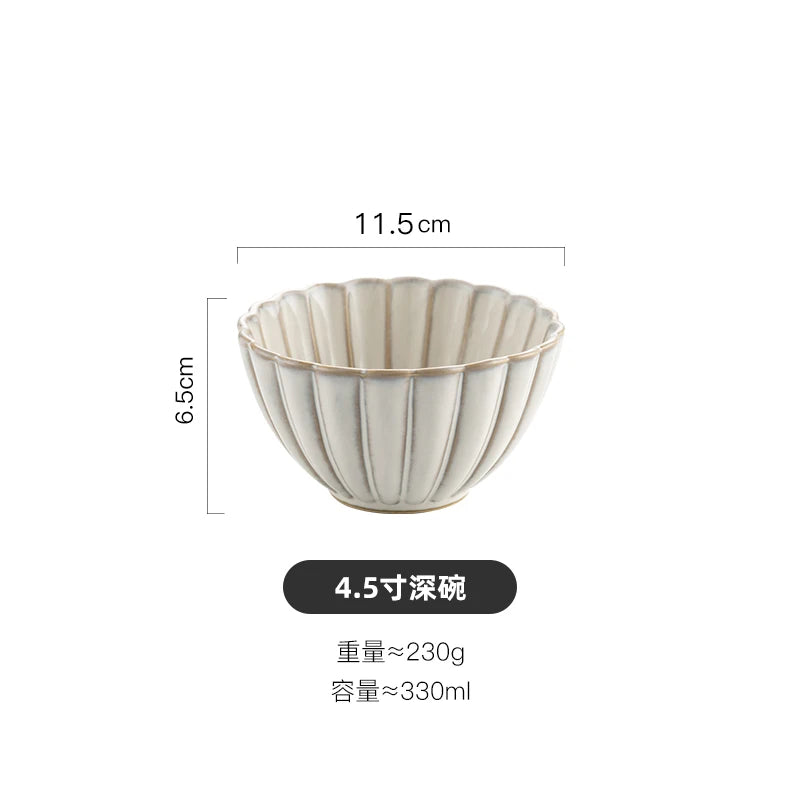 Nordic Household White Bowls Dinner Plates Ceramic White Glaze Tableware Set Western Steak Dish Salad Bowl Vegetable Fish Plate