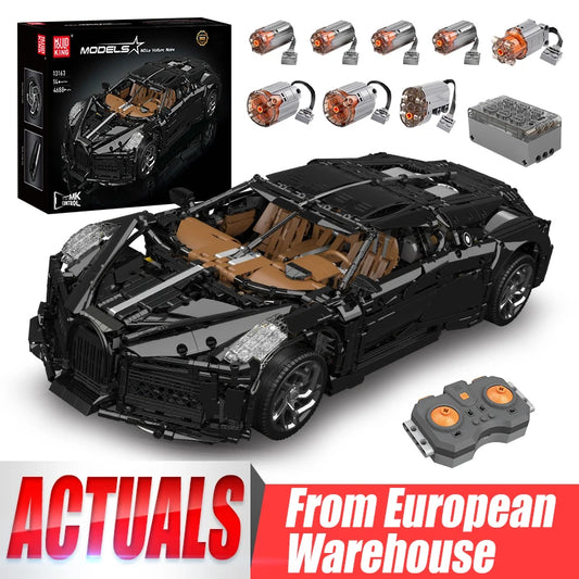 Mould King 13163 Technical Car Building Block The Remote Control La Voiture Noire Sport Car Model Toys Kids Christmas Gifts.