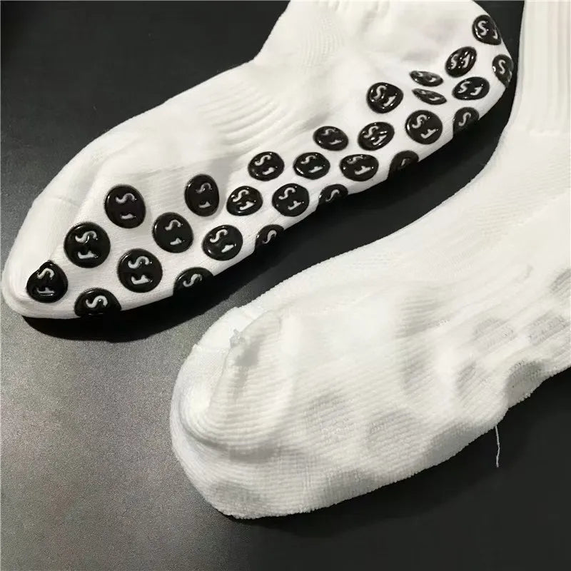 3/1Pair New Style FS Football Socks Round Silicone Suction Cup Grip Anti Slip Soccer Socks Sports Men Women Baseball Rugby Socks.