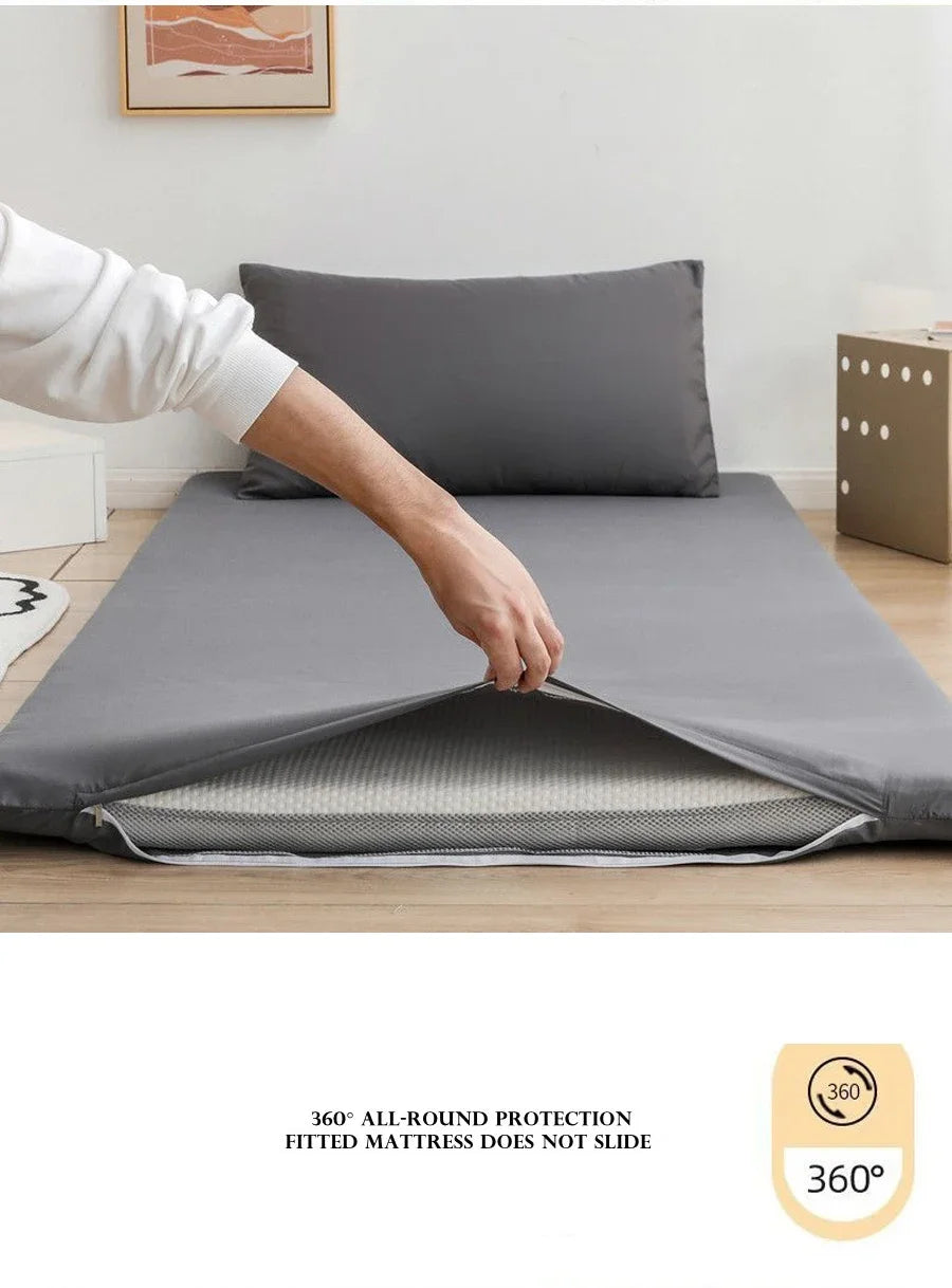 WASART 360° fully enclosed with zipper mattress protector cover student baby single double bed sheet protection pad 90/150cm.
