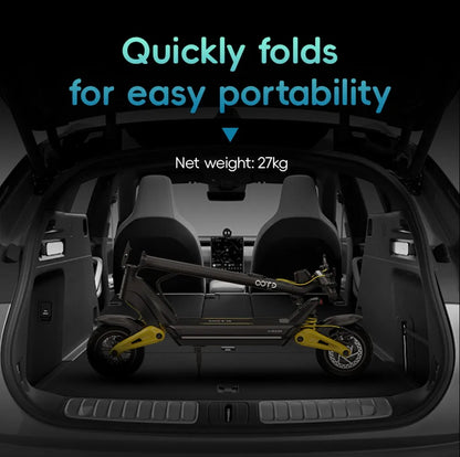OOTD S10 Folding Electric Scooter 10 Inch Tires 1400W Motor 25km/h Max Speed 48V 20Ah Battery for 60-70km Range 120KG Max Load.