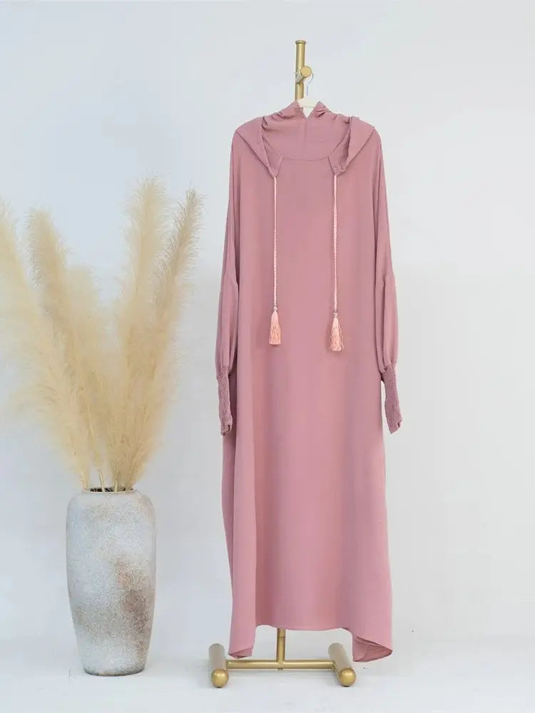 Ramadan Eid Dubai Linen Khimar Abaya Damen Muslim Modal Hijab Dress Kaftan Abayas For Women Kebaya Robe Femme Musulmane