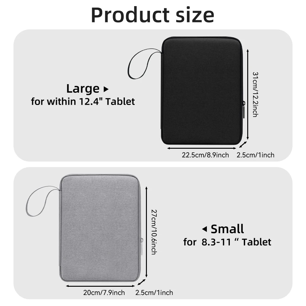 Tablet Handbag Case for 9-13 inch Tablet for 2024 New iPad Air 11/13 Pro 11/13 Sleeve Carrying Case Protective Travel Bag.