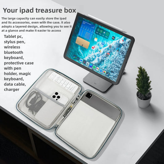 Tablet Cases Bag Sleeve 7.9-12.9 Inch Tablet pouch for IPad air case Pro Samsung Xiaomi Tablet pouch Shockproof  Multi Pockets.