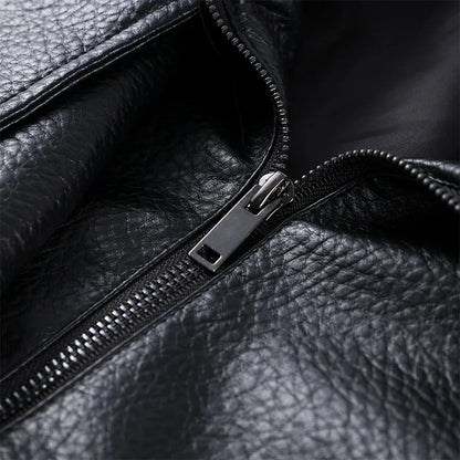 Street PU Leather Loose Jacket Women Fashion Solid Full Sleeve Stand Collar Single Breasted Coats Female 2025 Autumn Lady Coat.