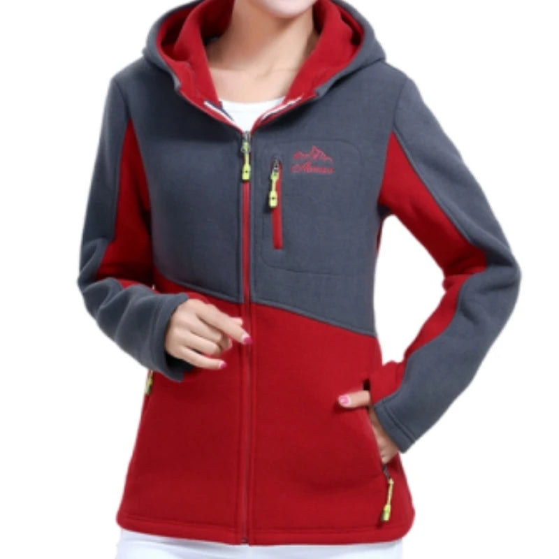 Plus Size Damen-Plüsch-Sweatshirt, verdickter Fleece-Mantel, junge, bestickte Bluse mittleren Alters, lockerer Reißverschluss, weibliche Jacke.