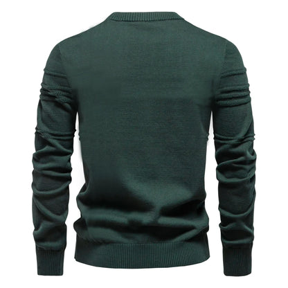 AIOPESON Mens Crewneck Pullover Sweater Knitted Cotton Stripped Quality Autumn Winter Warm Sweaters for Men.