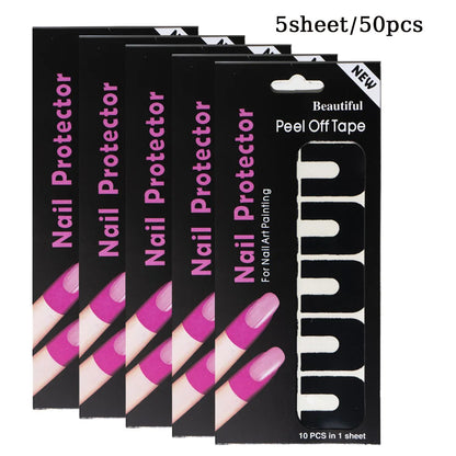 10/20/50 Pcs U-shape Spill-proof Anti-overflow Nail Polish Paint Varnish Peel Off Tape Finger Cover Nail Protector Stickers