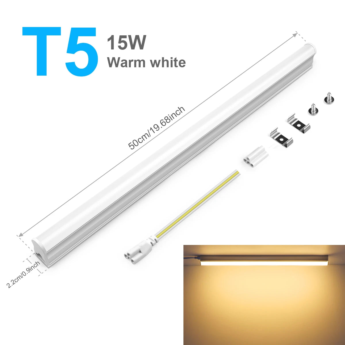 6500K 3000K 4000K 50cm Tube T8 /T5 LED Light Bar 15W 25W Ceiling Lamp School Office Decor Lighting Fluorescent Replace.