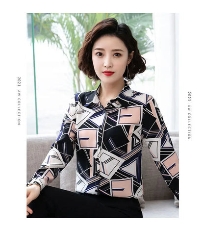 Printed Shirt for Women Long Sleeves Fashionable and Stylish Top.