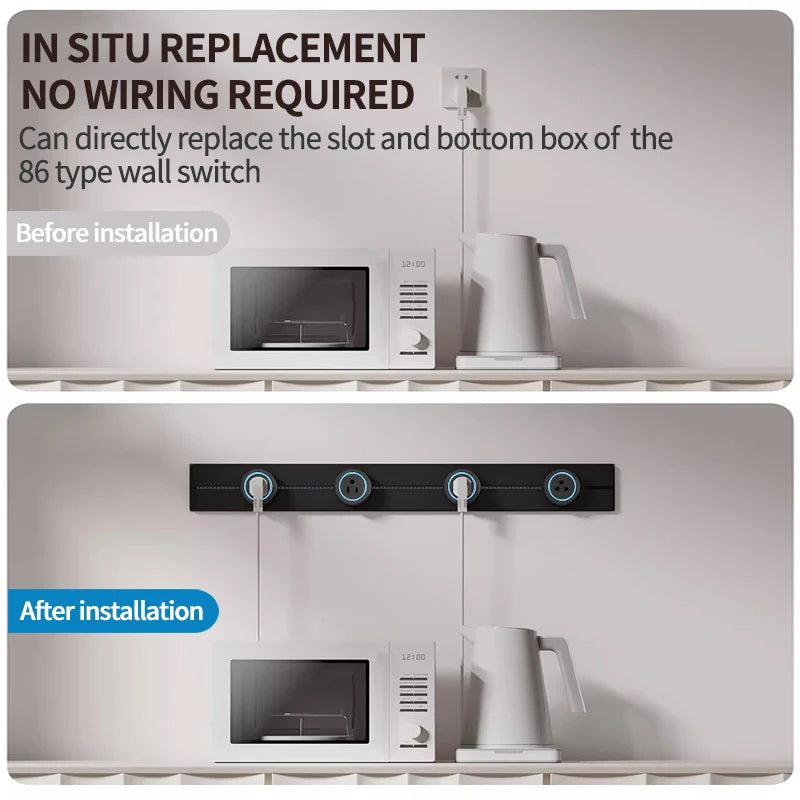 Steckdose Power Rail Steckdose verdeckte verdeckte Wand Küchen steckdose mit EU, UK und koreanischen Universal stecker Adapter.