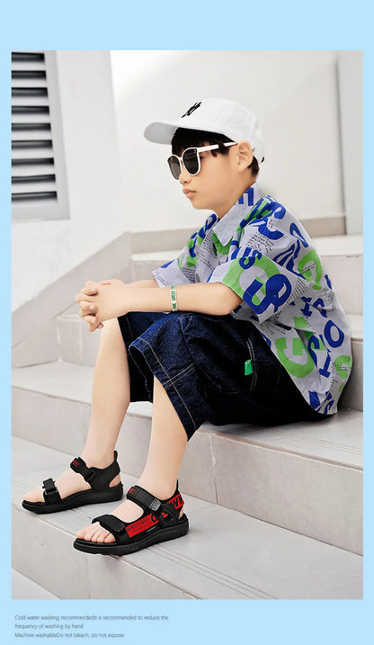 Kids' Summer Breathable Sport Sandals for Boys Casual Beach Shoe Comfortable Soft Sole Children's Fashion Non-slip Sandalias