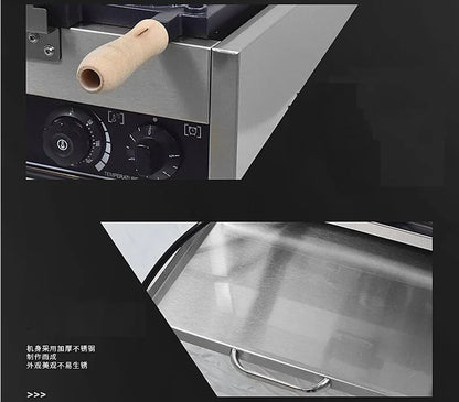 XEOLEO Commerical 4PCS Korean Coin Waffle Maker 3000W Non-stick Coating Gold Coin Bread Waffle Making Maker Electric/Gas.
