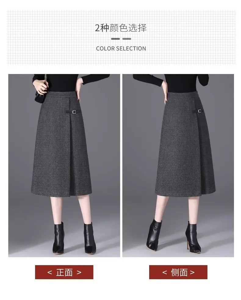 2025 Autumn New All-match Fashionable High Waist A-line Skirt Women Clothes Office Lady Simplicity Irregular Slim Skirts Ladies.
