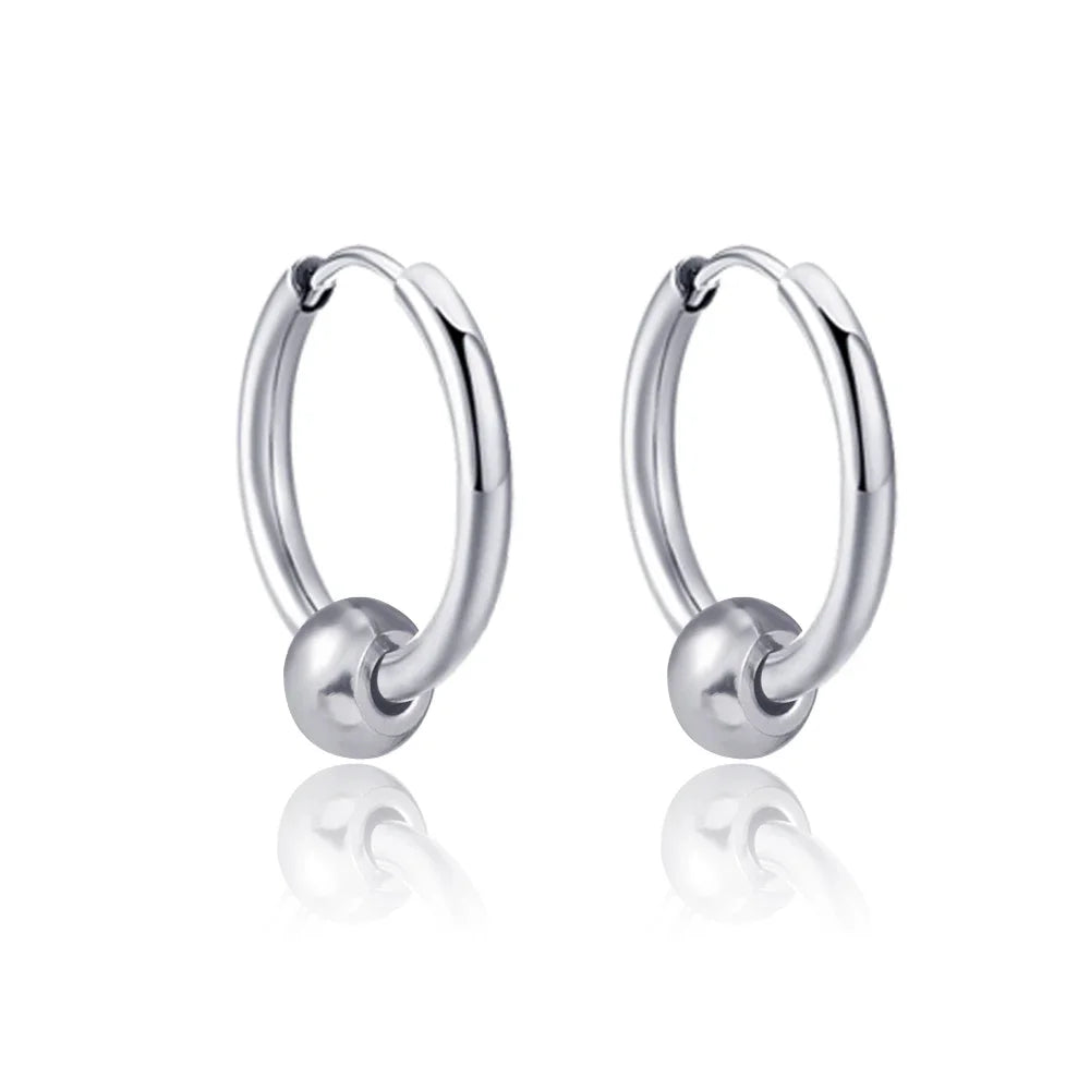 New Punk Stainless Steel Chain Hoop Earrings For Women Men 2023 Trendy Goth Pop Hip Hop Pendants Ear Jewelry Accessories Earring