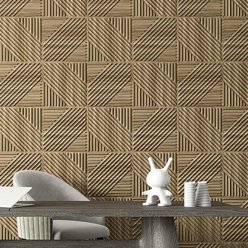 10pcs 30cm Wood grain 3D Stereo Wall Panel Diamond Not self-adhesive tile 3D wall sticker living room Bathroom tile wall paper