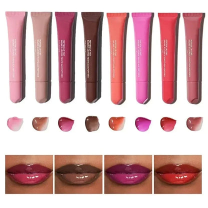 9 Colors Lip Glosses Plump Moisturizing Lip Glaze Essence Gel Oil Long Lasting Nourishing Lipstick Care Products For Women Girls.