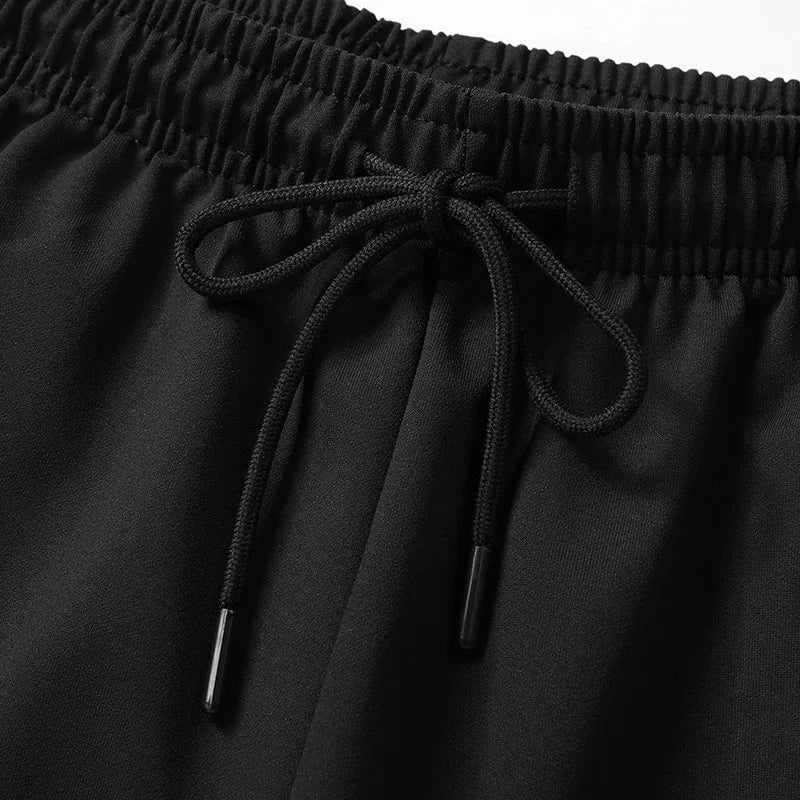 Summer Big Size Men's Pant Drawstring Stretch Sport Jogger Trouser Male Plus Large Fit Zip Pocket 4XL 5XL 6XL 7XL 8XL Grey Black.