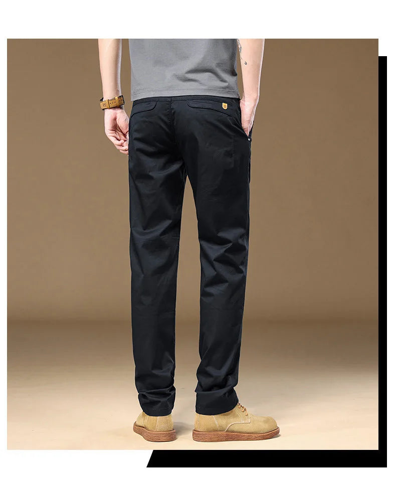 2024 Autumn New Men's Pants 97%Cotton Solid Color Work Wear Casual Pant Wide Korean Y2k Clothing Jogger Cargo Trousers Male.