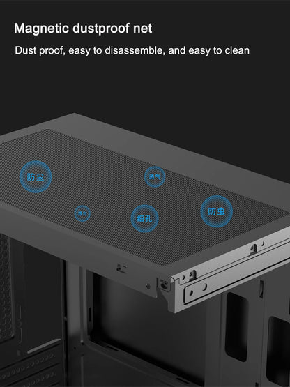 Power Train Illusionary Realm Computer Case M-ATX/Mini-ITX Desktop Game Chassis ATX Power Supply Support 240 Water Cooler.