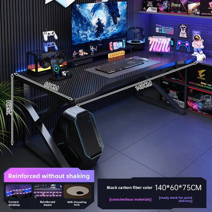 Schreibtisch, Bücherregal, integrierter Schreibtisch mit Lochbrett, Schlafzimmer, E-Sport-Tisch, Desktop-Computertisch