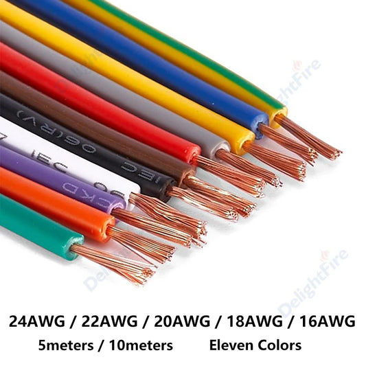 Multicolor Electrical Wire 14 16 18 20 22 AWG Flexible PVC Copper Wire Electronic Cable For Equipment LED Strip Light Speaker.