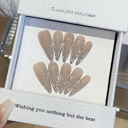 10pcs Pink Cat Eye False Nails 3D Butterfly Fake Nails Diamond Pearl Press on Nails Gradient French Glue on Nail Almond Nail Art.