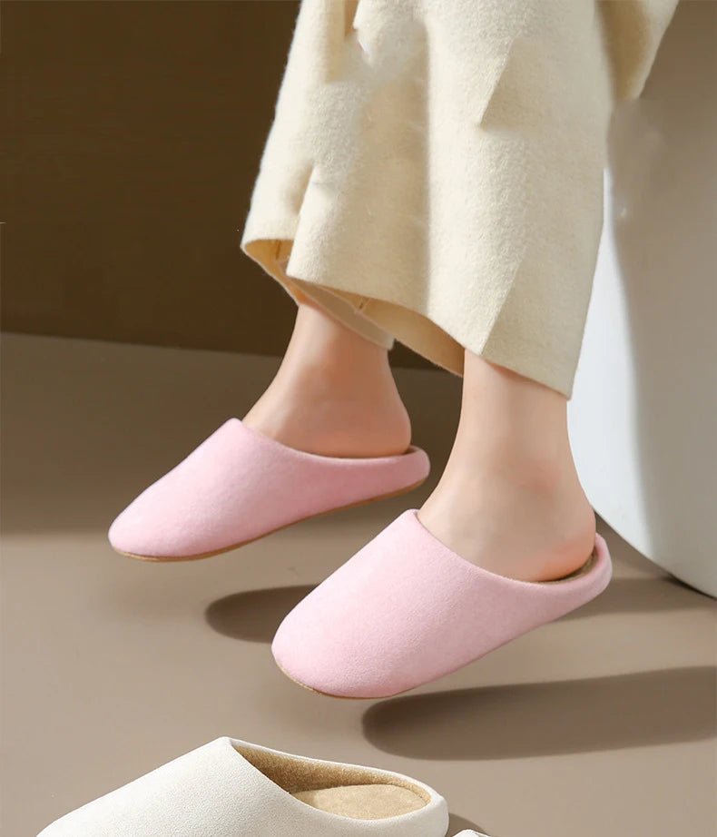 Asgard Women Warm House Slippers Winter 2024 New Silent Flat Bedroom Slides Indoor Cozy Fur Women Cotton Shoes Men Fuzzy Slipper.