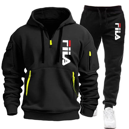 Autumn and winter men's sportswear sets, trendy brand clothing sweatshirt sets, and casual design oversized long-sleeved sweatsh.